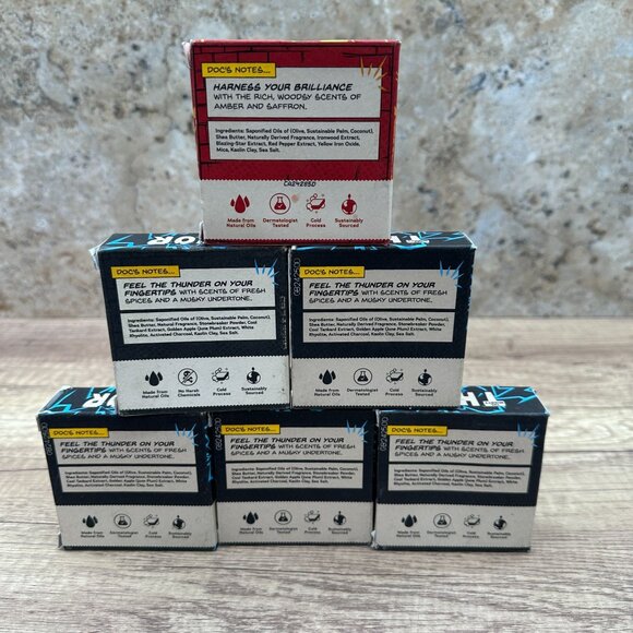 Lot Of 6 Dr Squatch Mens Soap Marvel Thor Divine Storm, Iron Man Stark Cleanse - Picture 2 of 15